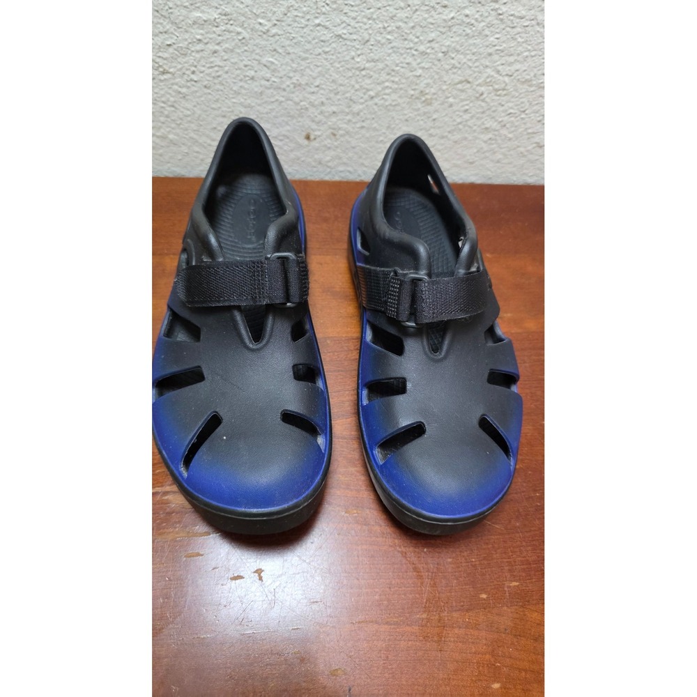Oofos OOCandoo Recovery Clogs Shoes Mens 6 Womens 8 Black Blue Ombre Comfort